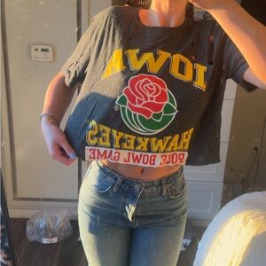 Gray Iowa Hawkeyes Rose Bowl Game Women's Top
